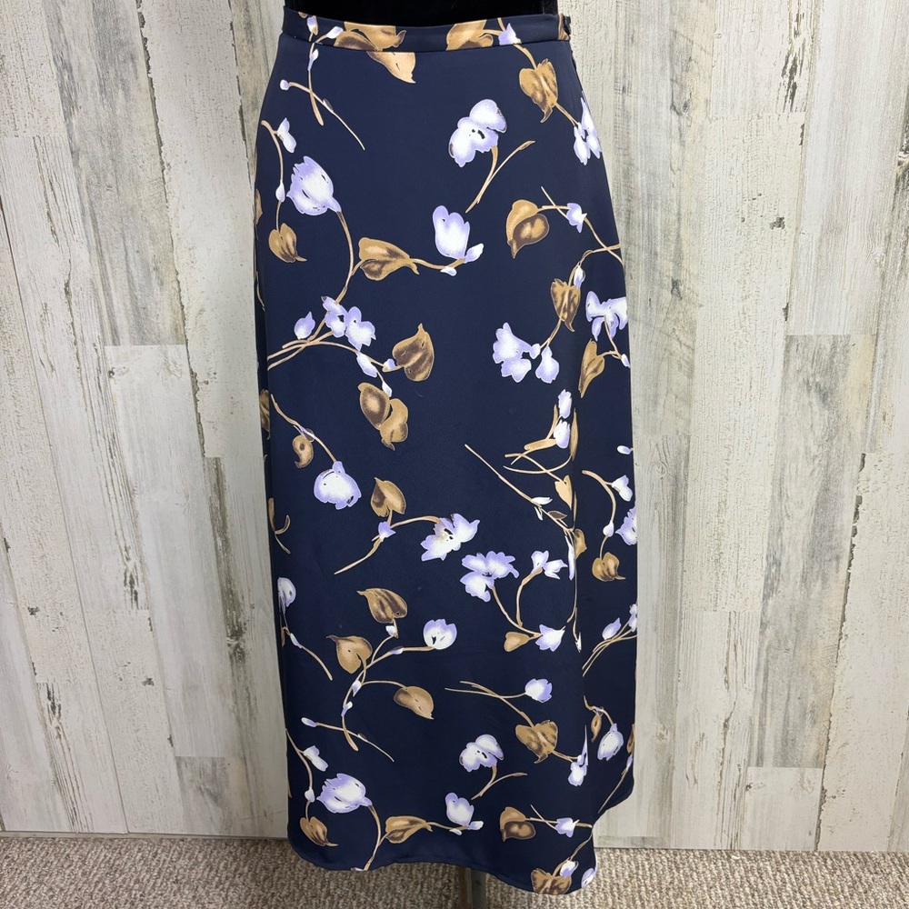 Worthington Vintage Floral Print Midi Skirt